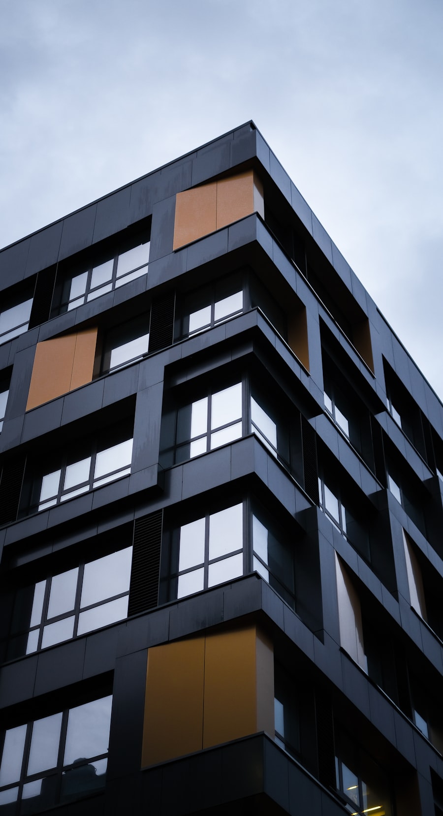 Angular high-rise building facade